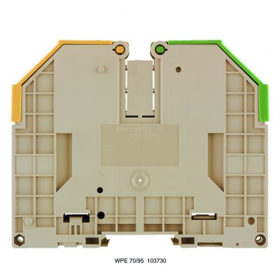 WEIDMULLER WPE 70/95 Zacisk PE, złącze śrubowe, 95 mm², 1000 V, liczba przyłączeń: 2, liczba poziomów: 1, zielony / żółty 1037300000 /10szt./ (1037300000)